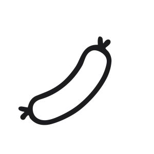 Minimalist Line Drawing Sausage Food Meat Grilled Culinary Icon