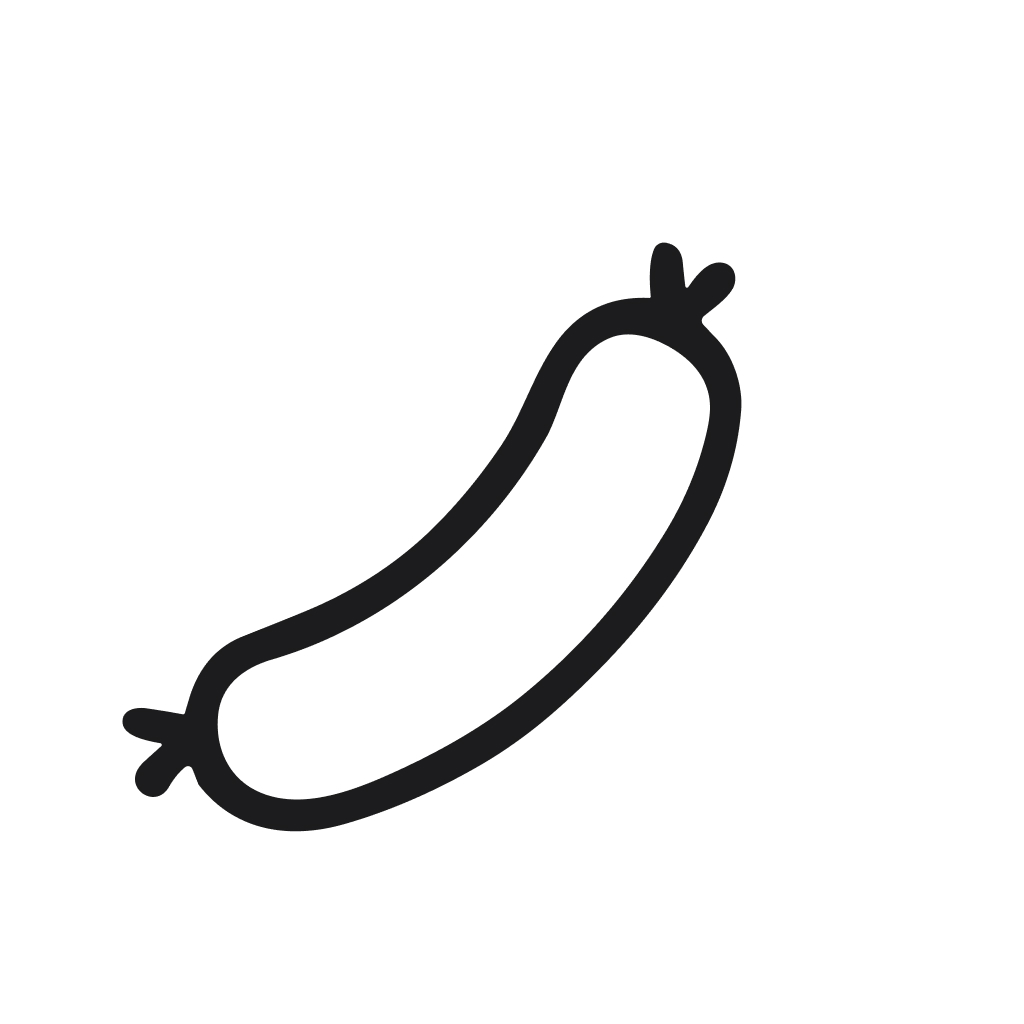 Minimalist Line Drawing Sausage Food Meat Grilled Culinary Icon