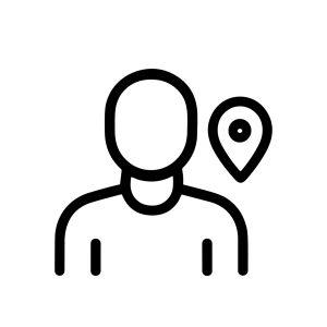 Simple Outline User Location Pin Icon Showing Person with Marker