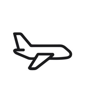 Minimalist Outline Airplane Travel Icon Illustration Simple and Clean Design