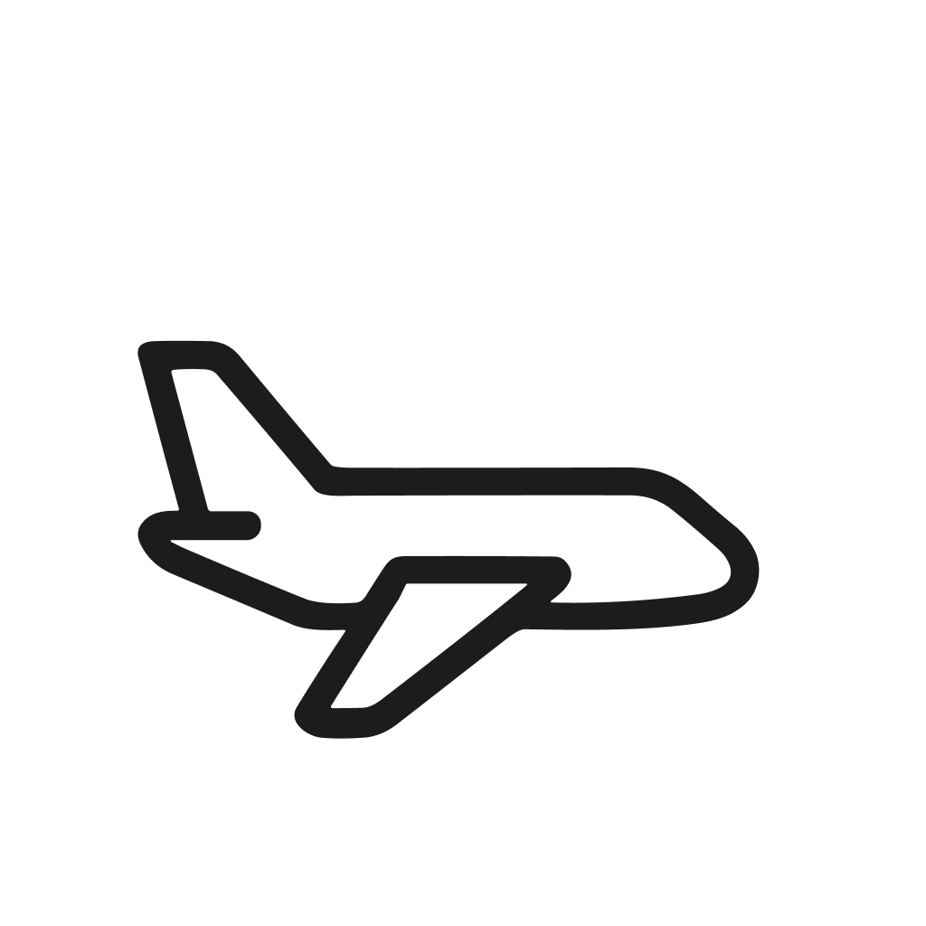 Minimalist Outline Airplane Travel Icon Illustration Simple and Clean Design