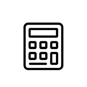 Simple Outline Style Calculator Device for Finance and Accounting Icon