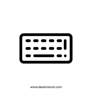 Simple Outline Keyboard Symbol Flat Icon Design for Computer Device
