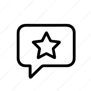 Line Art Star in Speech Bubble Symbol Icon for Review