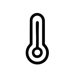 Simple Outline Thermometer Medical Temperature Indicator Diagnostic Tool Icon