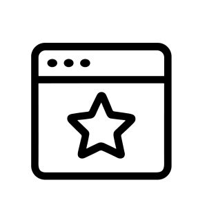 Simple Line Art Favorite Star Icon Browser Window Interface Element