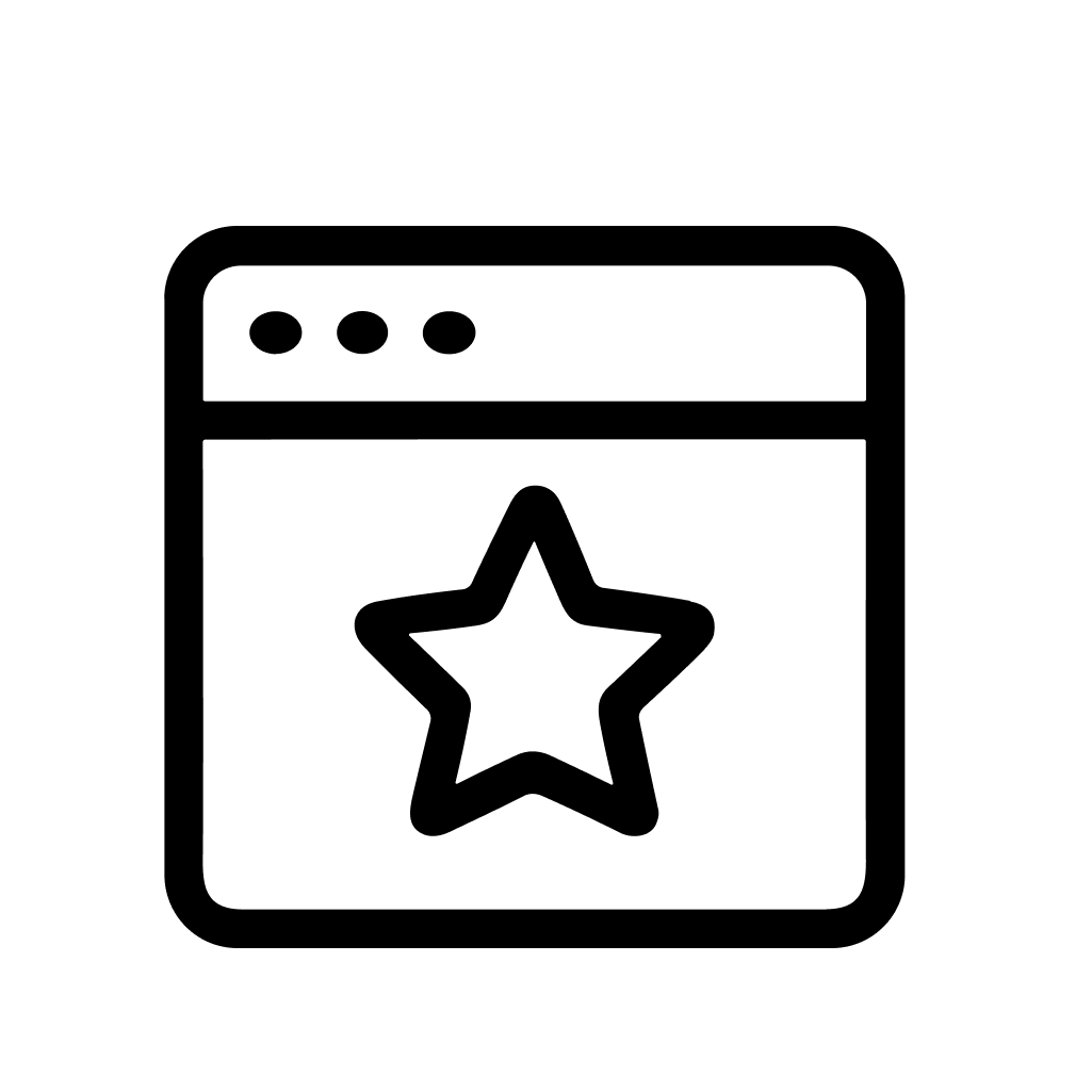 Simple Line Art Favorite Star Icon Browser Window Interface Element