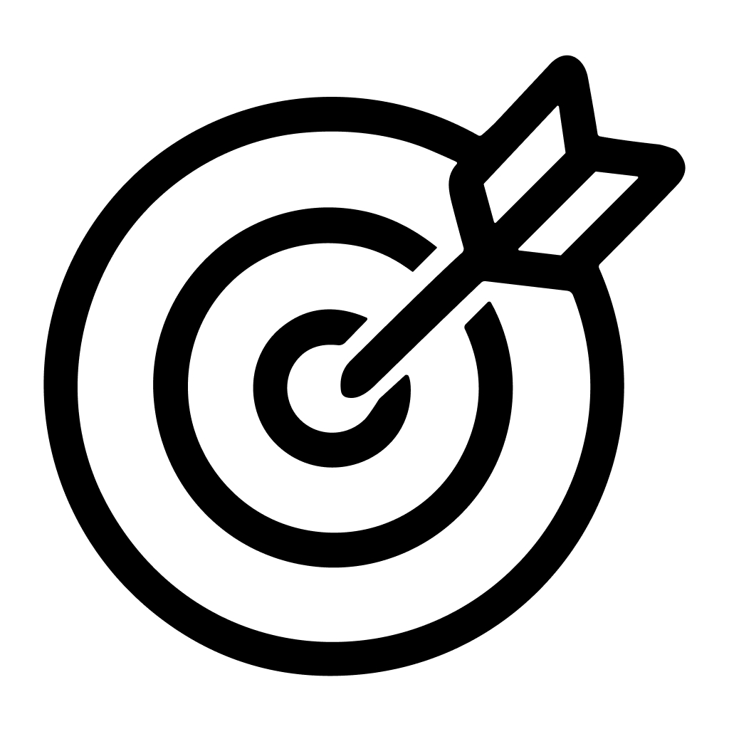 Simple Line Style Arrow Hitting Target Goal Achievement Icon Symbol