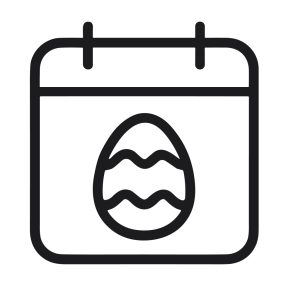 Simple Outline Easter Egg Calendar Date Holiday Event Icon Element