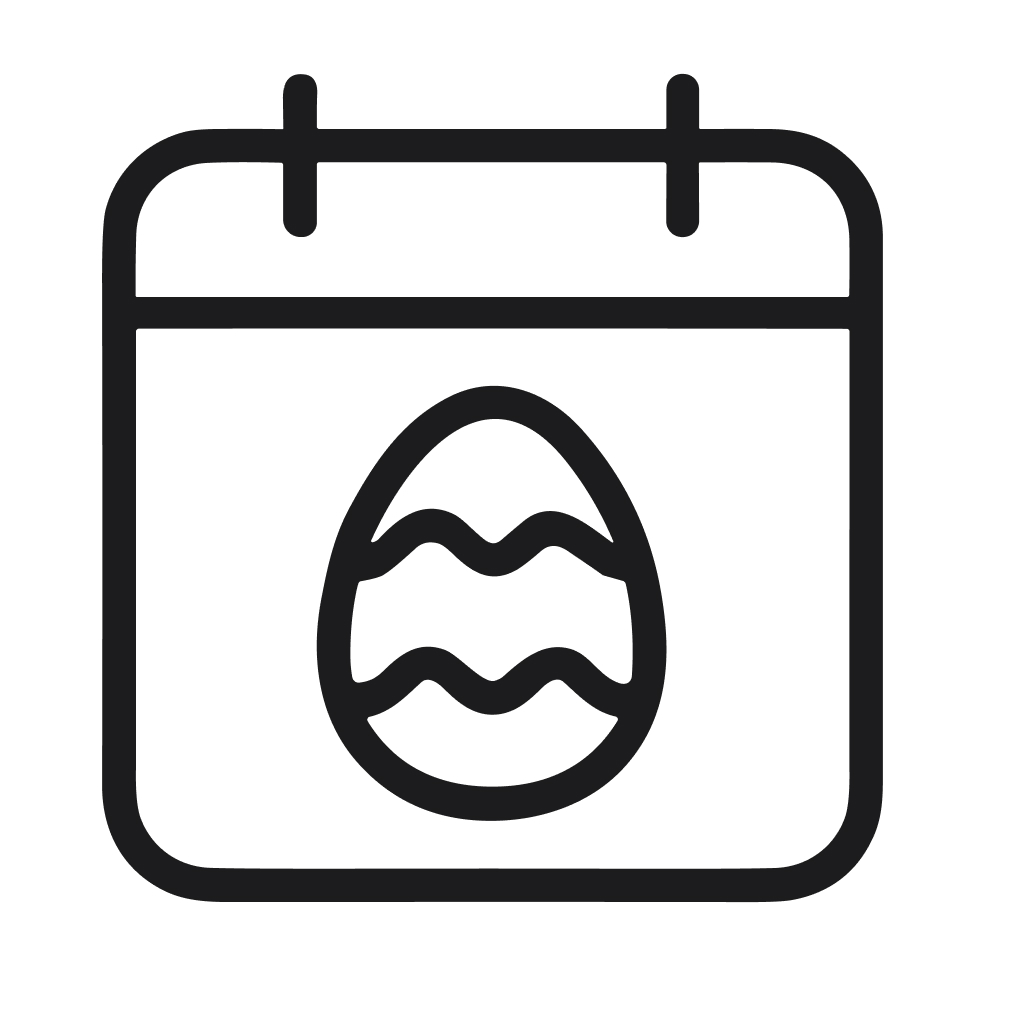 Simple Outline Easter Egg Calendar Date Holiday Event Icon Element