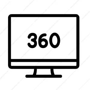 Outline Simple Screen Display 360 Degree View Technology Icon