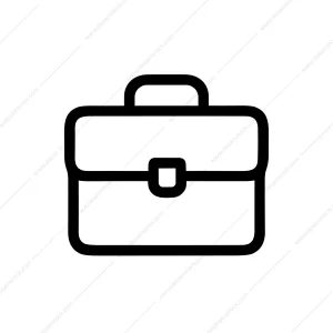 Simple Line Art Briefcase Business Office Bag Icon Symbol