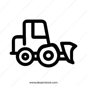 Line Art Isolated Bulldozer Machine Construction Equipment Transportation Icon