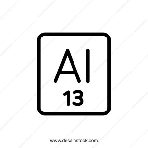 Minimalist Outline Periodic Table Aluminum Element Symbol Chemistry Education Icon