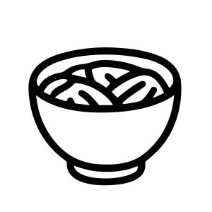 Simple Outline Noodle Bowl Illustration Asian Food Icon Graphic