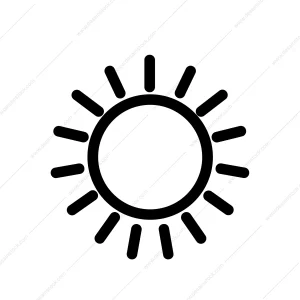 Simple Line Sunburst Sun Symbol Design Element Icon