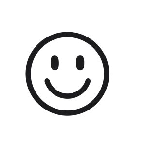 Simple Line Drawing Happy Smile Face Emoticon Graphic Illustration