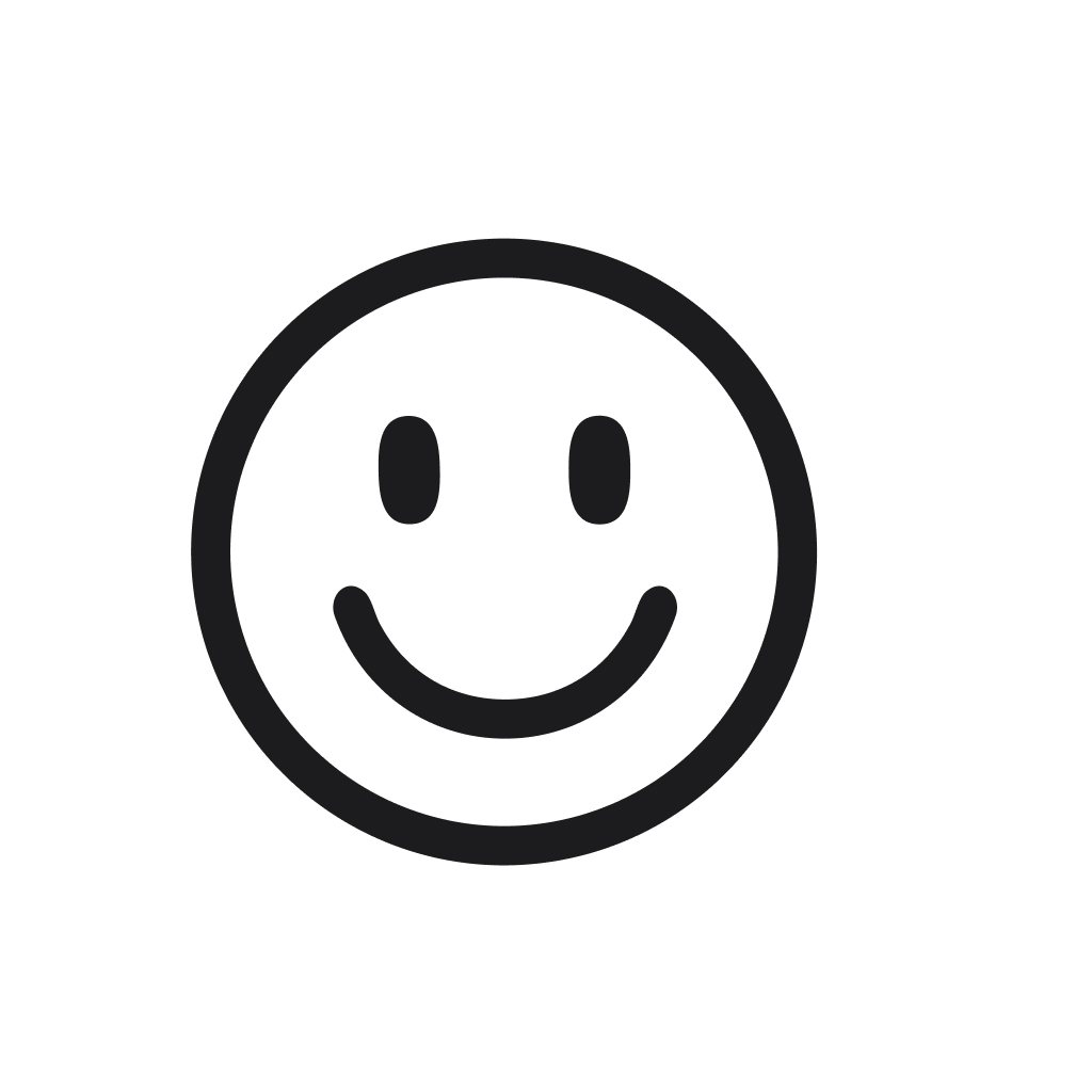 Simple Line Drawing Happy Smile Face Emoticon Graphic Illustration