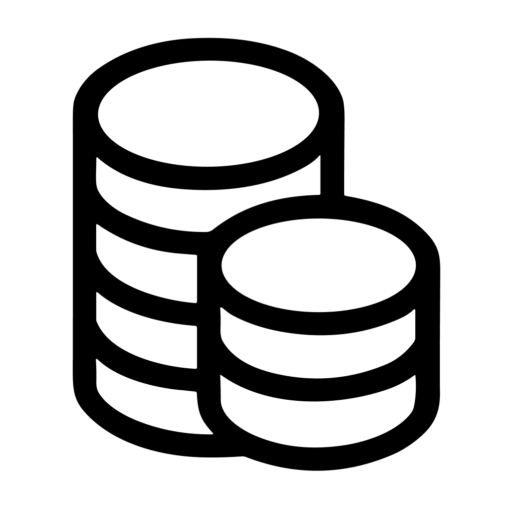 Simple Lineart Stack of Coins Finance Symbol Icon Design