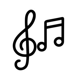 Simple Outline Music Note Treble Clef Melody Sound Symbol Icon