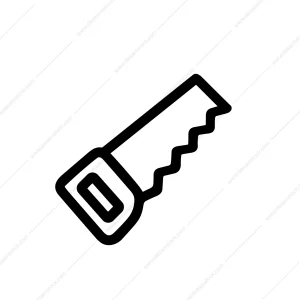 Simple Outline Handdrawn Saw Equipment Tool Instrument Icon Illustration