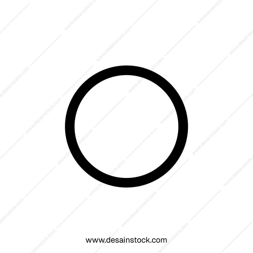 Simple Outline Geometric Circle Ring Shape Style Icon Element