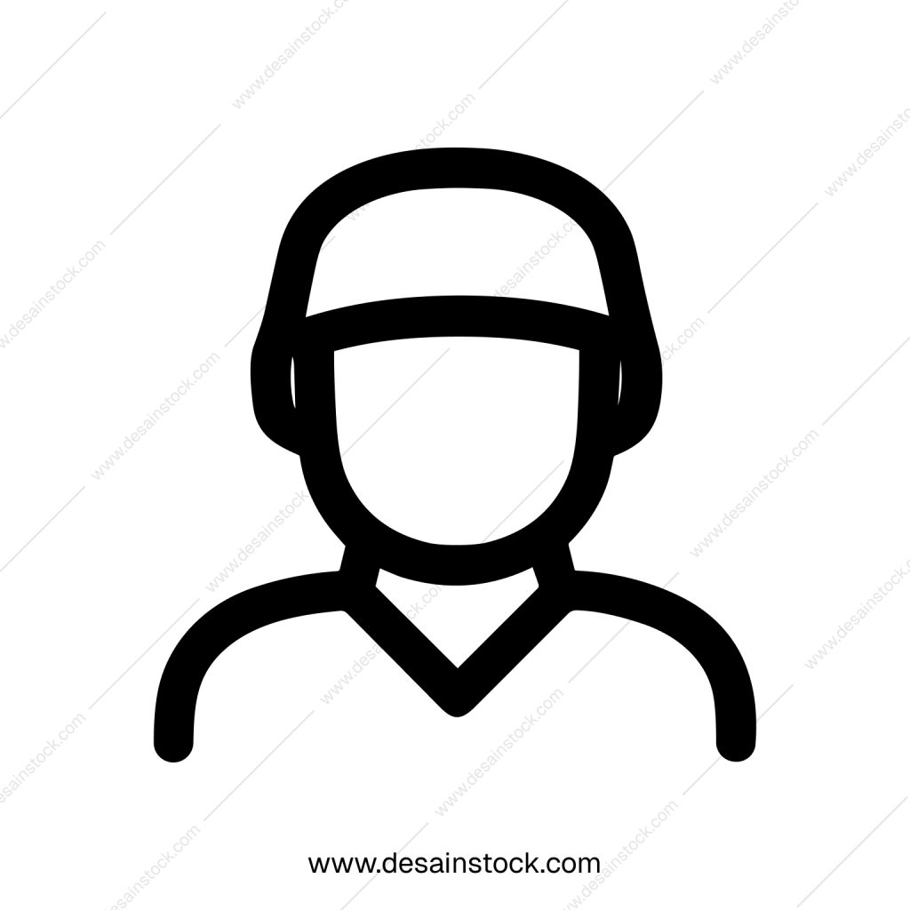 Minimalist Outline Soldier Icon Depicting a Person in Military Uniform