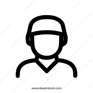 Minimalist Outline Soldier Icon Depicting a Person in Military Uniform