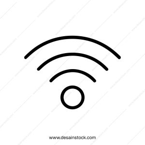 Simple Line Style Wireless Signal Transmission Minimalist Round Shape Icon