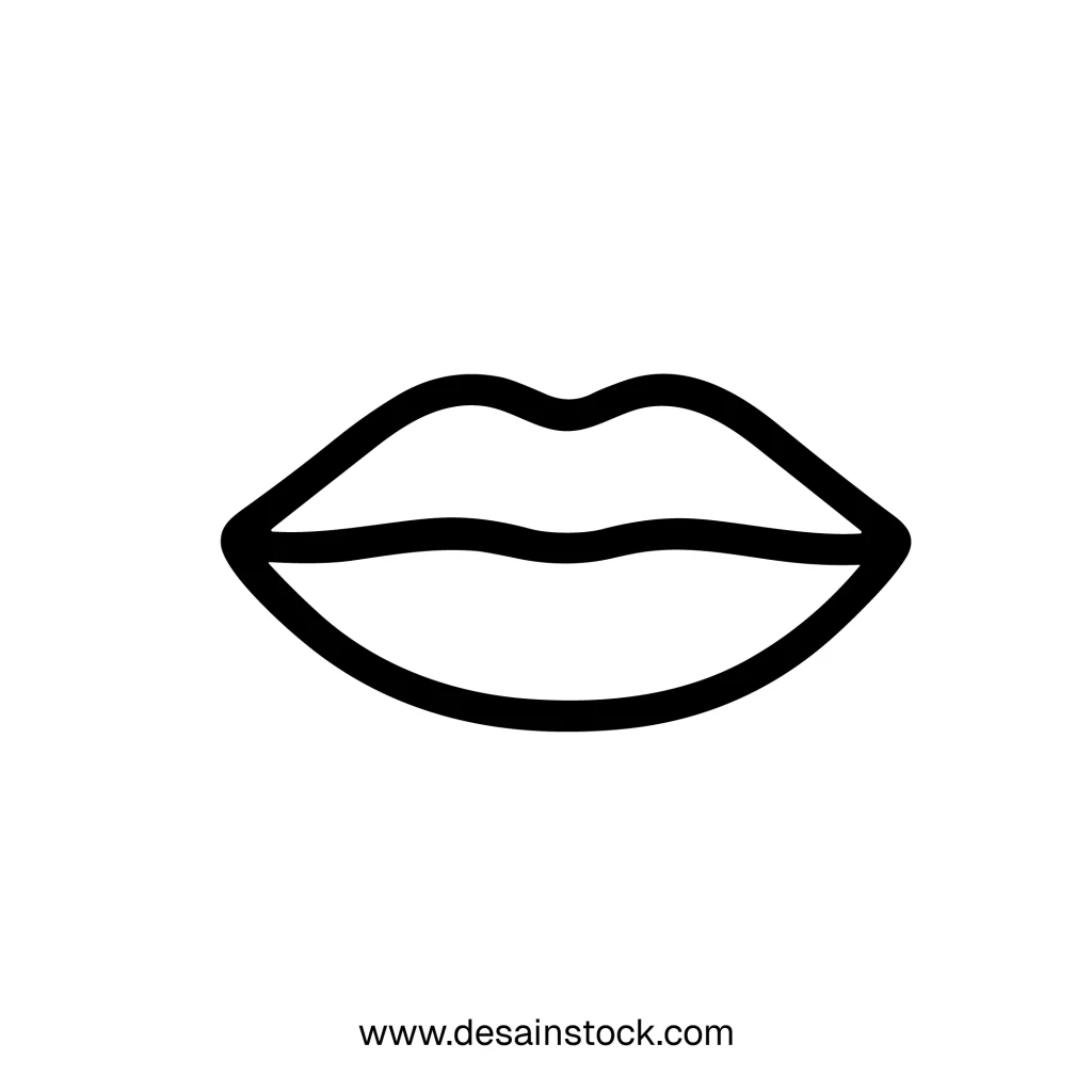 Simple Outline Isolated Lips Shape Mouth Anatomy Part Icon