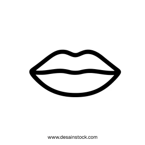 Simple Outline Isolated Lips Shape Mouth Anatomy Part Icon