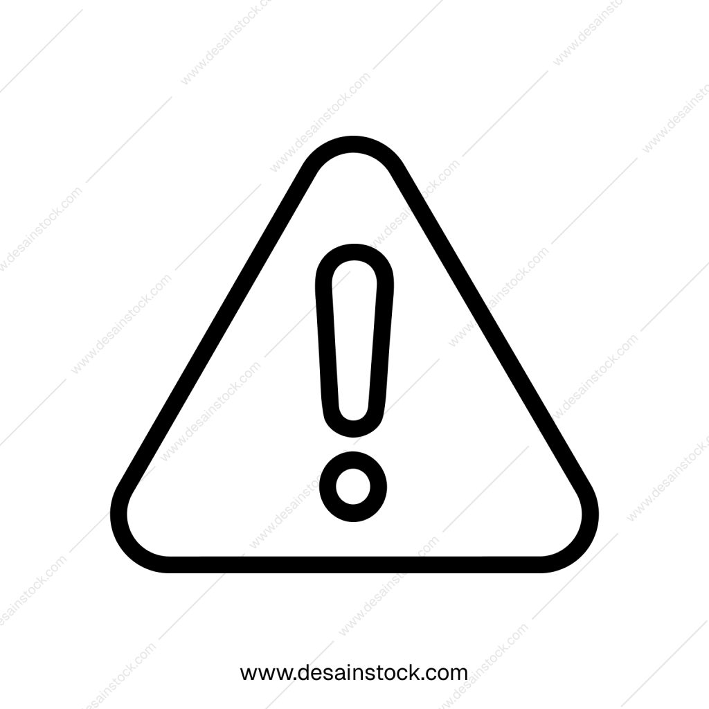 Simple Line Triangle Exclamation Mark Sign Symbol Icon Pictogram