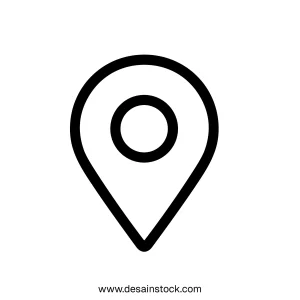 Simple Outline Map Pin Location Marker Sign Symbol Icon Graphic