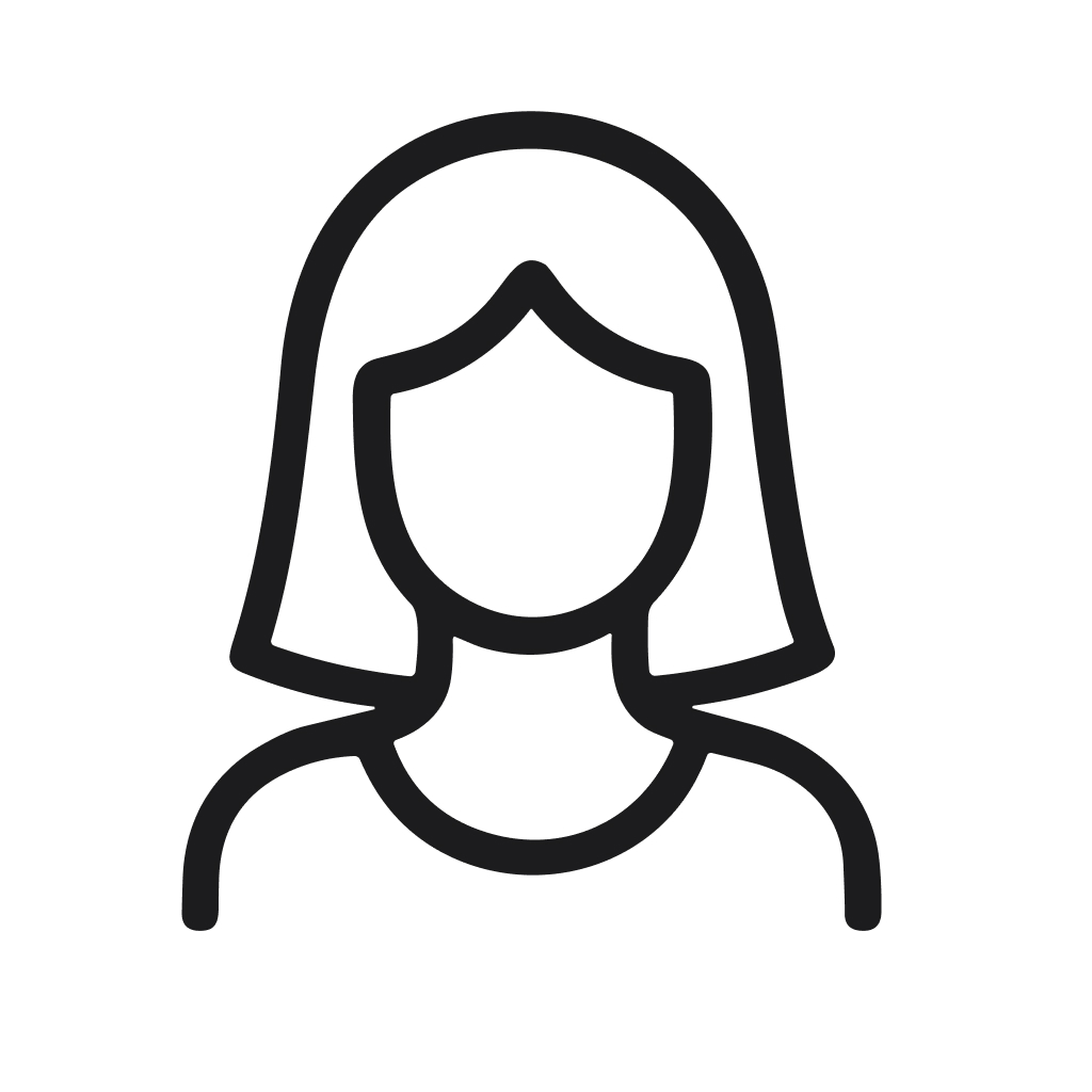 Simple Outline Woman Avatar Portrait Profile Sign Symbol Illustration Icon