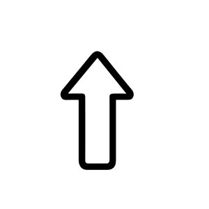 Minimalist Black Line Upward Arrow Directional Sign Navigation Element