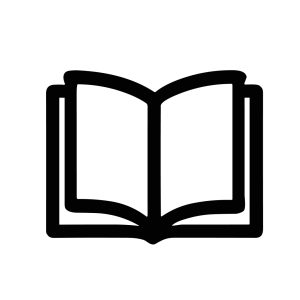 Simple Outline Open Book Icon Education Learning Knowledge Symbol