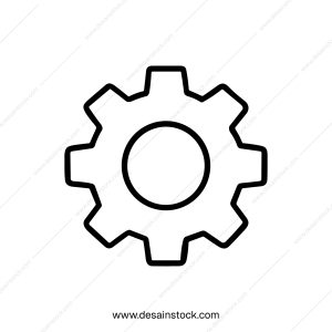 Simple Outline Gear Mechanical Machine Part Cog Icon Element Graphic