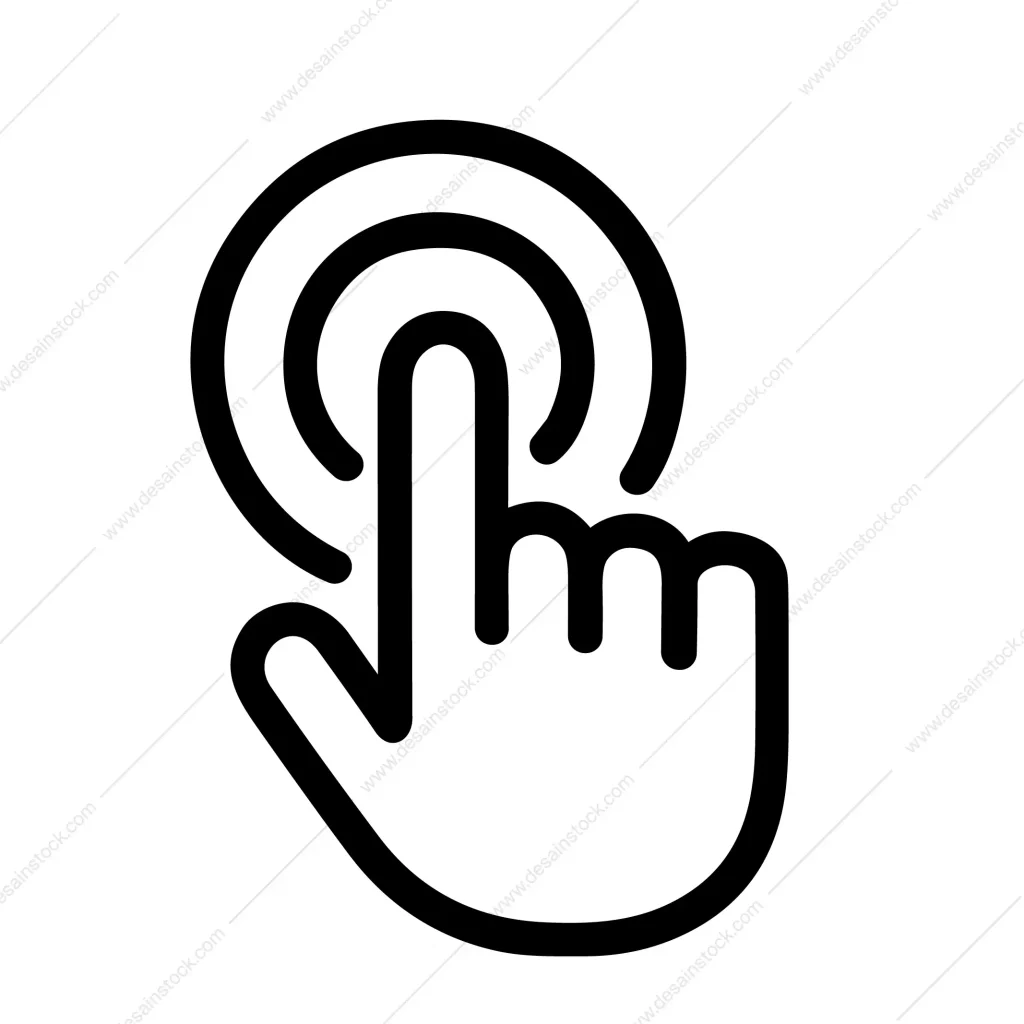 Simple Outline Hand Gesture Tap Pointing Finger Hand Drawn Icon