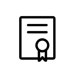 Outline Minimalist Document with Seal Certificate Legal Paper Icon