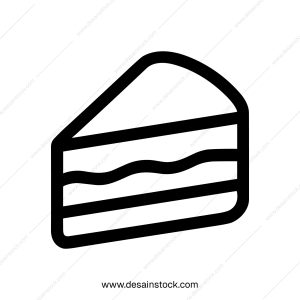 Bold Outline Delicious Slice of Cake Dessert Food Icon