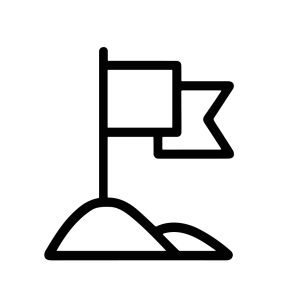 Minimalist Outline Mountain Flag Peak Destination Achievement Symbol Icon
