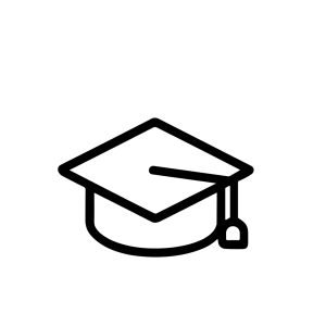 Outline Simple Graduation Mortarboard Cap Academic Achievement Education Icon