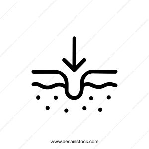 Line Art Simple Skin Pressure Point Treatment Medical Icon Illustration