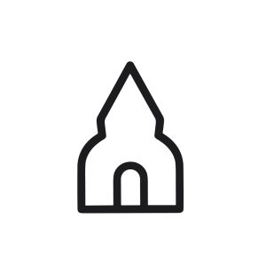 Minimalist Outline Church Building Faith Hope Belief Religious Iconography Symbol