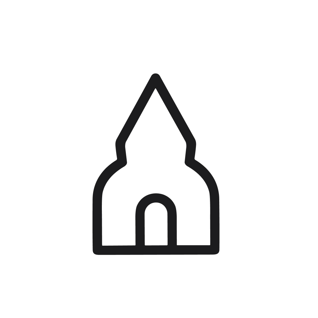 Minimalist Outline Church Building Faith Hope Belief Religious Iconography Symbol