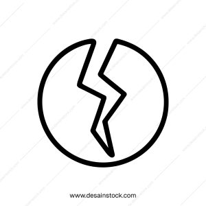 Simple Line Style Lightning Bolt Circle Minimalist Black and White Icon