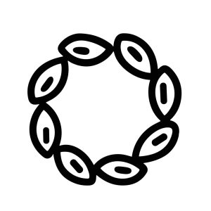 Simple Handdrawn Circular Seed Pod Ring Shape Minimalist Botanical Element