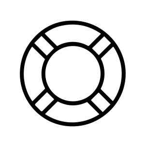 Minimalist Outline Simple Lifebuoy Ring Swimming Safety Equipment Line Art
