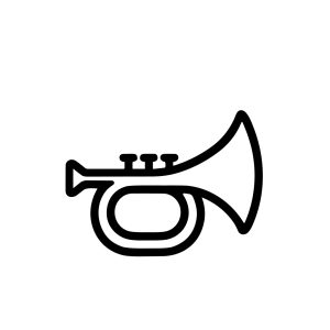 Outline Single Trumpet Instrument Musical Concert Thin Line Icon
