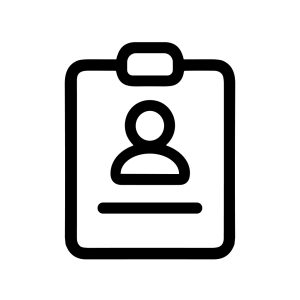 Outline Minimalist Identification Badge Clip Neck Strap Line Art Icon